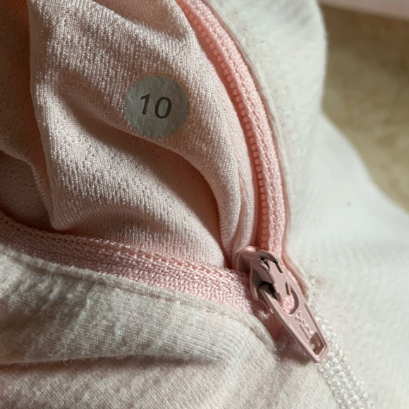 Lululemon Define Jacket  Pretty Pink / Tonka Stripe Pretty Pink, Size 10 - Picture 4 of 5